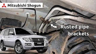 Replacing rusted rear heater water pipe bracket on a Mitsubishi Shogun/Pajero