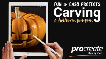 Procreate Tutorial for Beginners: Drawing on photos. Carving a Halloween pumpkin