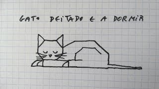 COMO DESENHAR UM GATO KAWAII DORMINDO 