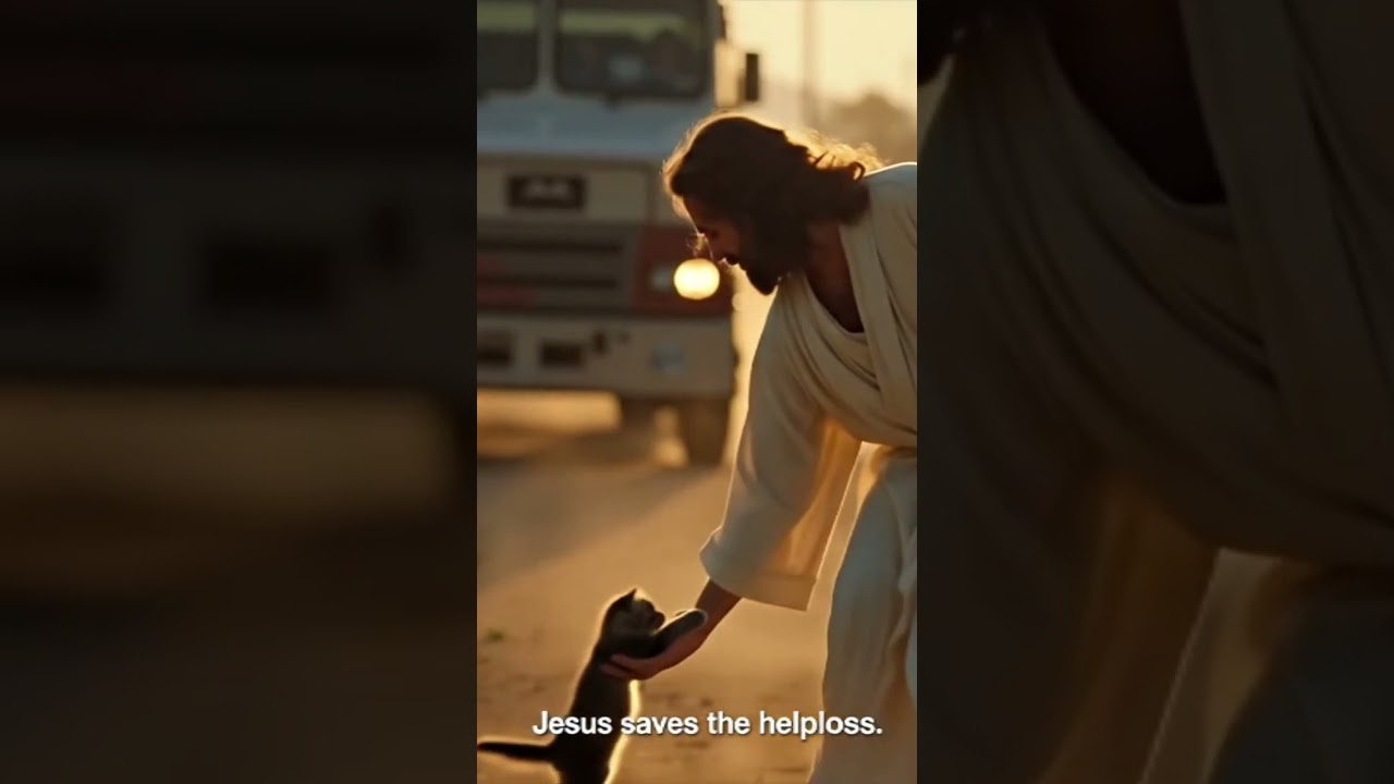 “Jesus saves a kitten from danger | Emotional Short Film” 