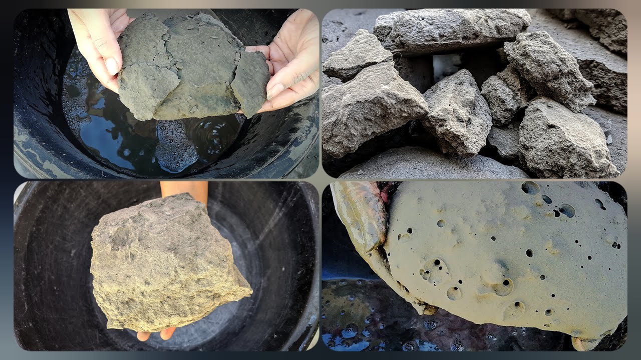 Pure cement Snappy crispy sound texture dry and water 💦 crumbling #asmr ...