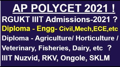 AP IIIT  Admissions from  Polycet 2021 ?