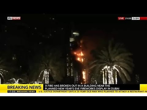 Huge Fire Engulfs Dubai Building Near New Year's Eve Fireworks
