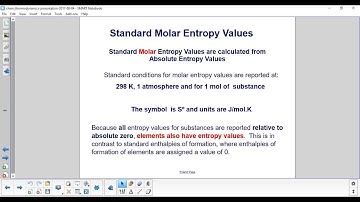 Chem Thermodynamics Standard Molar Entropy