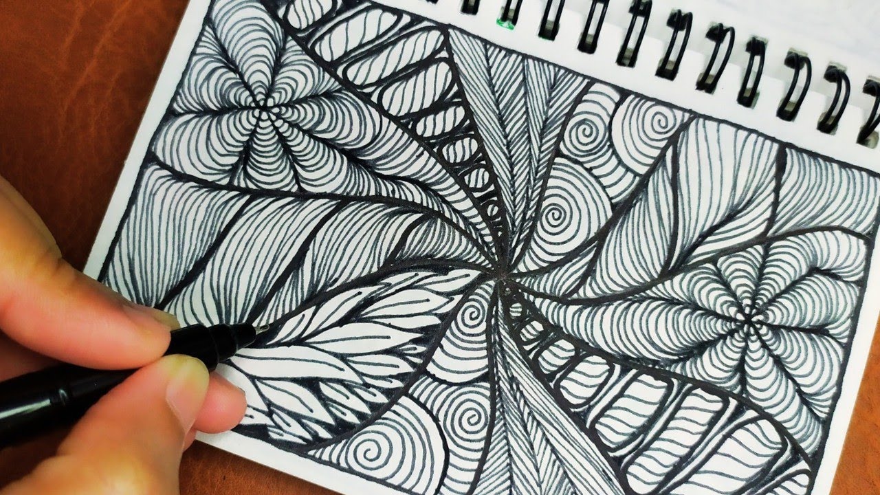 Zentangle Art #78 | Drawing Patterns for beginners | Mindful Easy ...