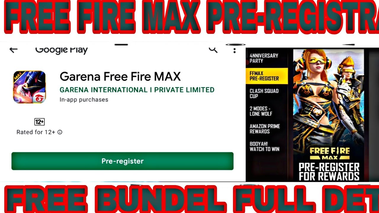 FREE FIRE MAX PREREGISTRATION FULL DETAILS AND FREE REWARD YouTube