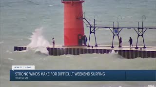 Strong winds make for difficult weekend surfing