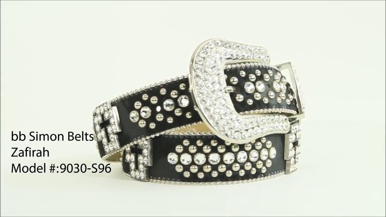 B.B. Simon Skull Studded Pony Hair Belt