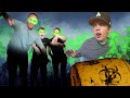 A toxic barrel fell from the sky! Family zombie blaster challenge!