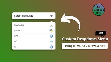 custom dropdown menu using html, css & javascript | #shorts