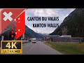 DRIVING SWISS ALPS, VISP District, Canton of VALAIS, Way to ZERMATT, SWITZERLAND I 4K 60fps