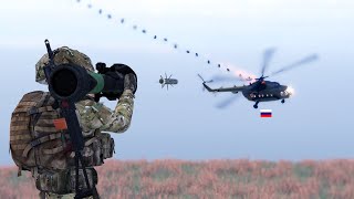 Mi-8 MVT Full of Soldiers SHOT DOWN: Russian's launch "S-8" rockets at Ukrainian military positions