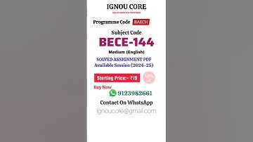BECE 144 Solved Assignment PDF 2024-25 in English, BAECH program BECE-144 Solved assignments