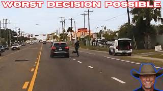 Driver Targets Cop Deploying Stop Sticks