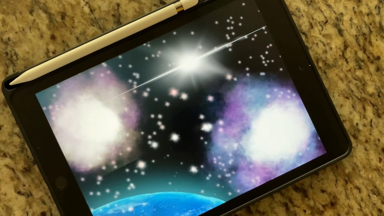 How to draw a galaxy in procreate STEP BY STEP with free brushes - YouTube