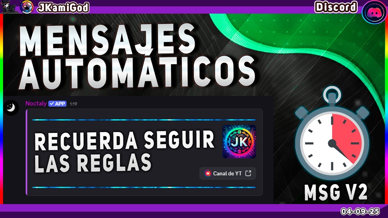 🟣 Cómo Enviar Mensajes Programados en Discord con el Bot Noctaly 💠 Discord 📡 JKamiGod