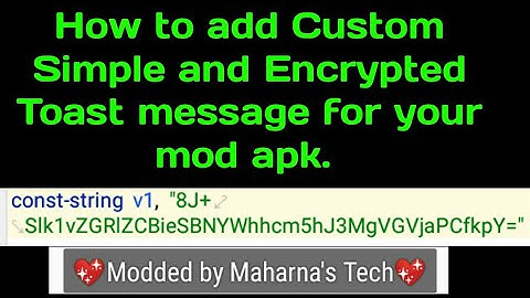 How to add a custom simple and Encrypted toast message for your apk //Only for Education