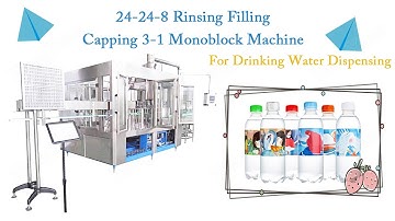 24-24-8 Rinsing Filling Capping 3-1 Monoblock Machine for drinking water dispensing