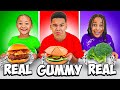 Cali does real vs gummy food challenge