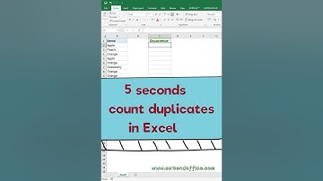 5 seconds to count duplicates in Excel