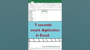 5 seconds to count duplicates in Excel