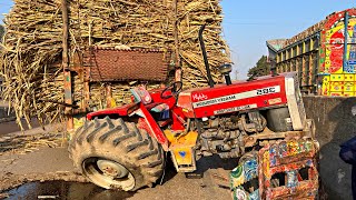 Emergancy Sugarcane Loaded Truck Repairs on the Middle of Road ! Quickly Fixing Broken Axle Problems