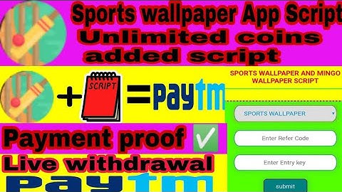 ISports Wallpaper App Coins AddedcriptUnlimited Coins Added Script!PaytmantProof\Live Withdrawall