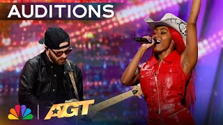 Country Artist Reyna Roberts Sings Original, 'Raised Right' | Auditions | AGT 2024