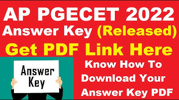 AP PGECET 2022 Answer Key (Released) - Download AP PGECET 2022 Answer Key PDF