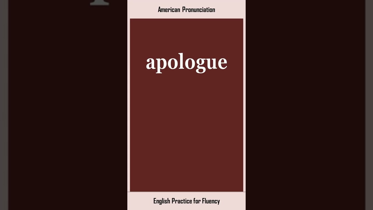 apologue, How to Say or Pronounce APOLOGUE in American, British English, Pronunciation