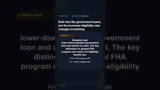 FHA Loan vs VA Loan explained in under 30 seconds #realestateexam #realestateexamprep #studytips