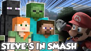 MINECRAFT FING STEVE IS IN SMASH!!! [Minecraft in Smash Reaction]