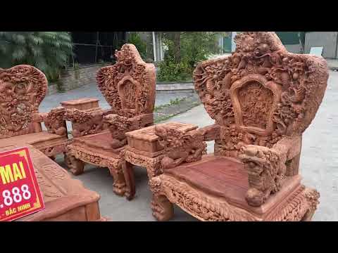 Video Bộ cửu long bát mã 2m60 giá sale off 50% gỗ hương đỏ... - youtube