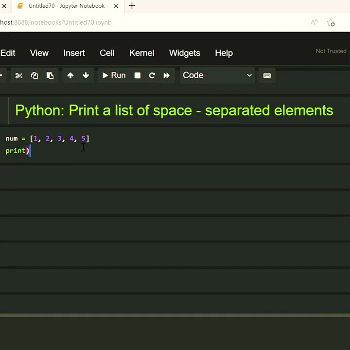 #python Print a list of space seperated element - YouTube