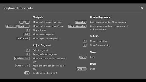 Segmenting Keyboard Shortcuts Tutorial