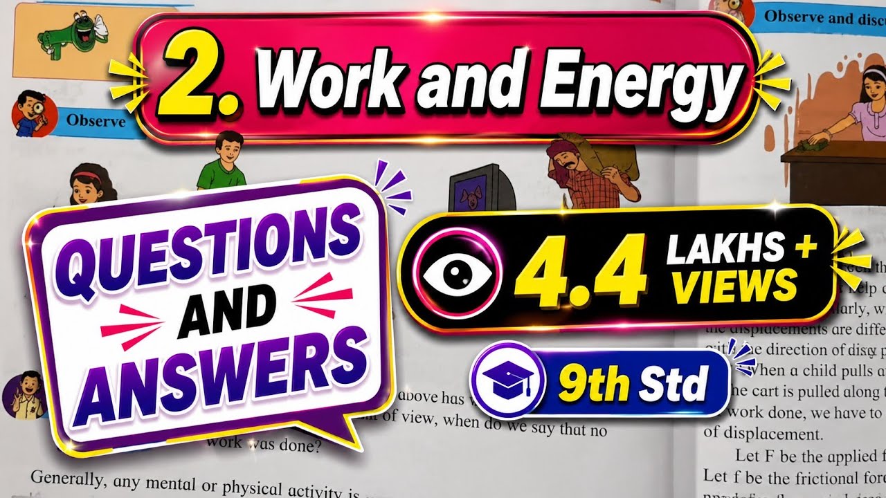 9th Std - Science - Chapter 2 Work and Energy questions answers ...