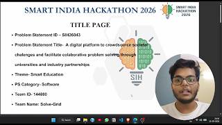 SIH 2026 | Problem Statement 26043 | SolveMe | Team Solve-Grid