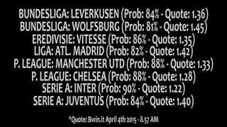 04APR2015   RECOMMENDED EUROPEAN BETS