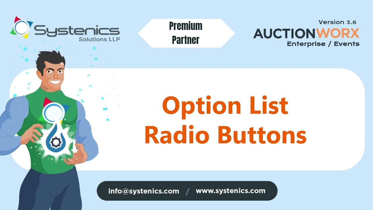 Configure Option List Radio Button Custom Fields for Listings in AuctionWorx Enterprise 3.6