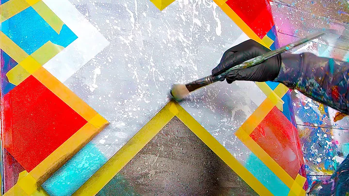 GEOMETRIC ABSTRACT PAINTING Demo With Acrylic Pain...