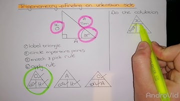 Finding the unknown side, Right angled Trigonometry
