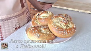 Булки с маком и яблоками. Постная выпечка, без яиц и без молочных продуктов. Легко приготовить! Пост