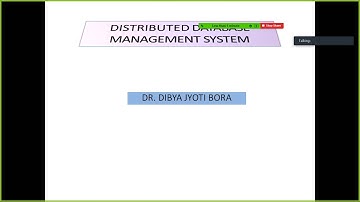 Distributed Database Management System|Lecture#1