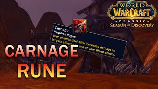 How to Get Carnage - BEST DPS Rogue Bracer Rune - Sod Phase 3 WoW Classic