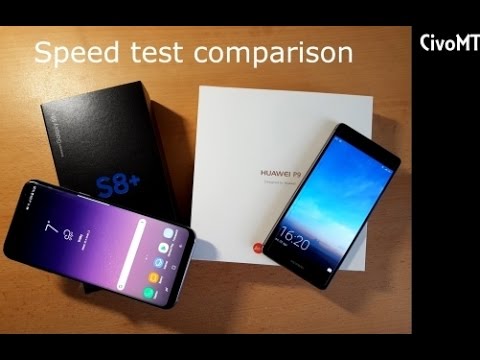 Samsung Galaxy S8 plus vs Huawei P9 Speed Comparison in 2K