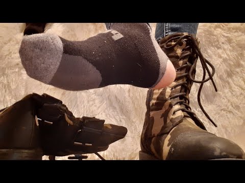 My Feet and Foot Fetish #285 Wholey Socks and Camoflauge Boots❤💞❤