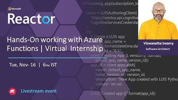 Hands-On working with Azure Functions | Virtual  Internship