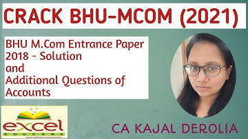BHU M.com Entrance Question Paper And Answer of 2018 | M.com Entrance Exam 2021 | BHU#7 |
