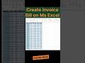 Create Invoice bill on Ms Excel sheet #short #shortvideo #short #shortcut #exceltips #excelformulas