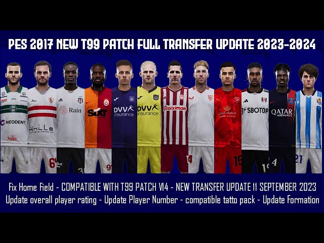 PES 2017 T99 PATCH OPTION FILE SEASON 2023/24